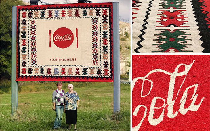  Brilliantly Creative Billboards, Hand knitted Coca-Cola billboards in Serbia