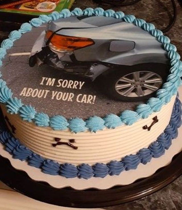  Family Humor broken car cake