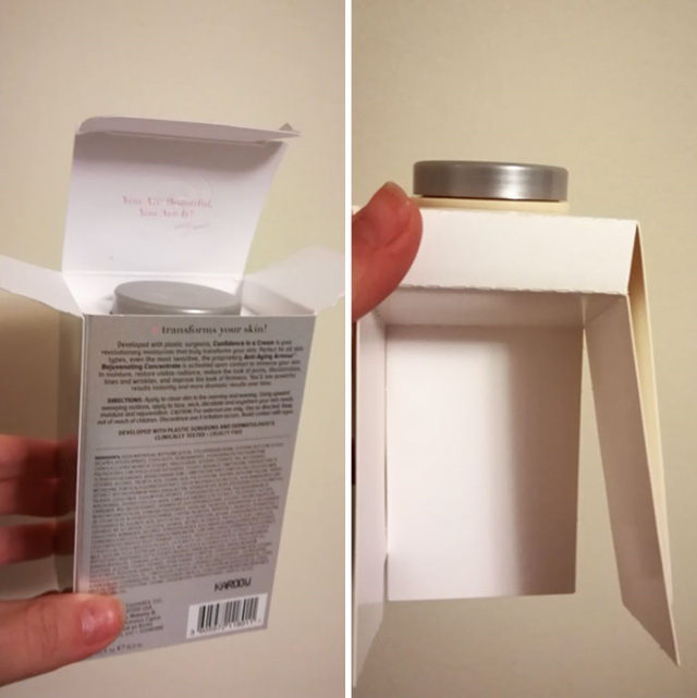 Deceptive Packaging Tricked by the packaging of my moisturizing cream