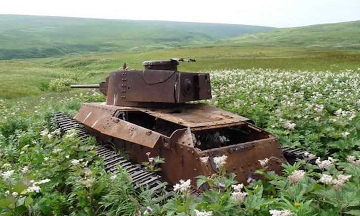 Beautiful Abandoned Structures Reclaimed by Nature, Pre WW2-era Soviet light tank