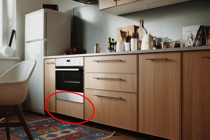 Secret Features in Everyday Objects drawer right beneath the oven 