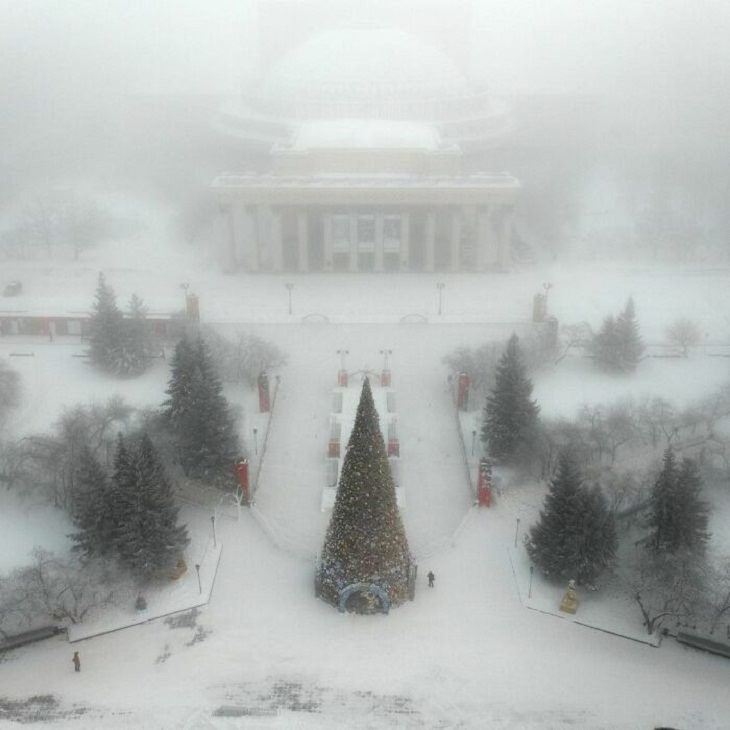 Winter Season Russia, frost-covered Siberia
