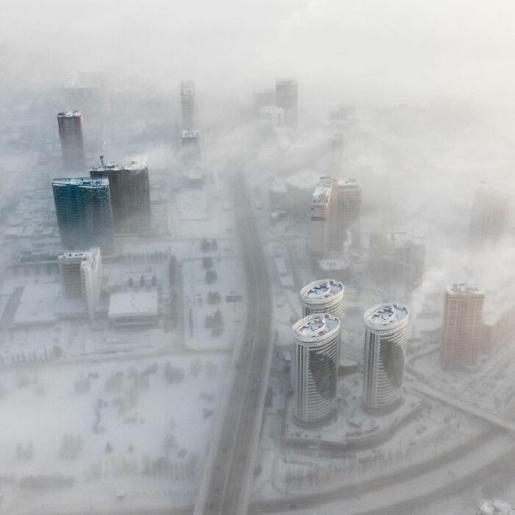 Winter Season Russia, cityscape 