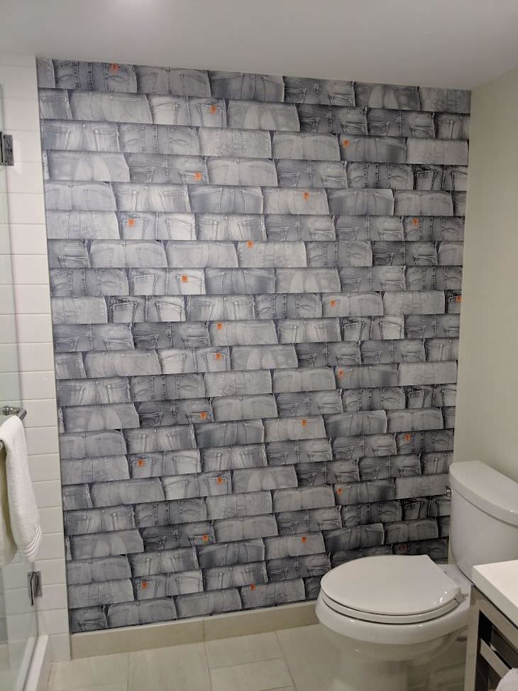 Hotels Rooms That Are So Terrible They’re Funny, denim "tiles"