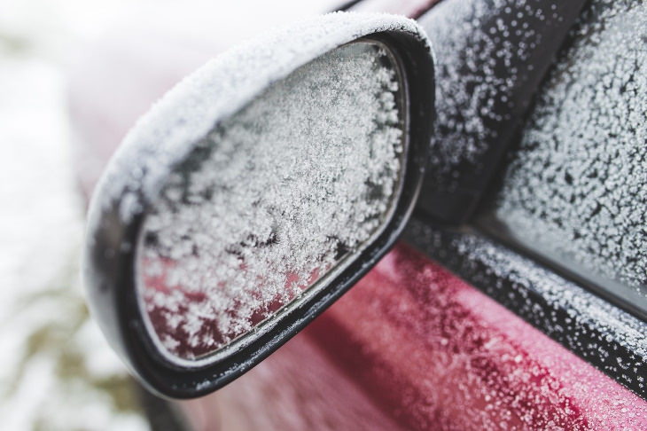 Winter Car Tricks Side mirrors covered in ice