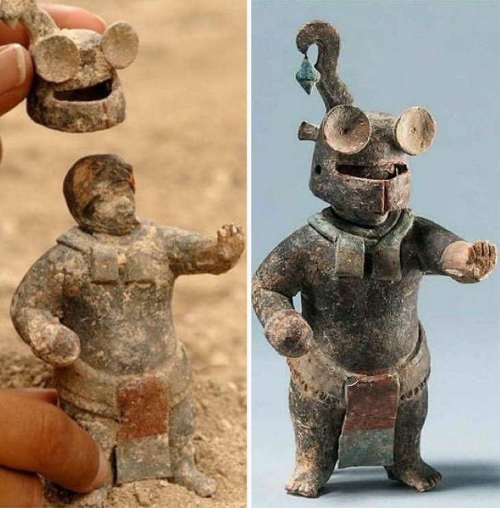 Historical Artifacts ceramic Maya figurine 1,500 years old