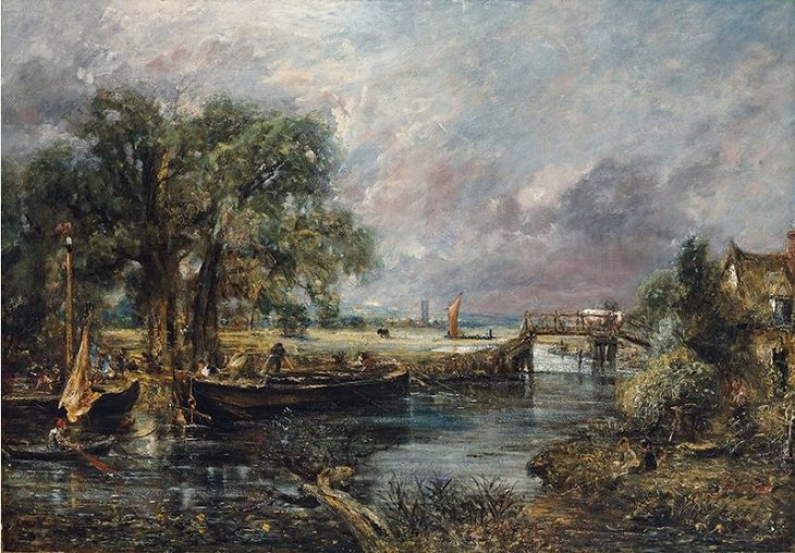 John Constable Paintings, River Stour near Dedham