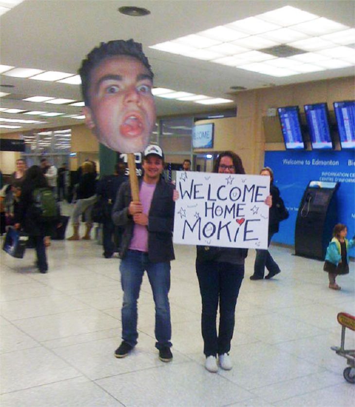 Airport Greeting Signs, sister brother