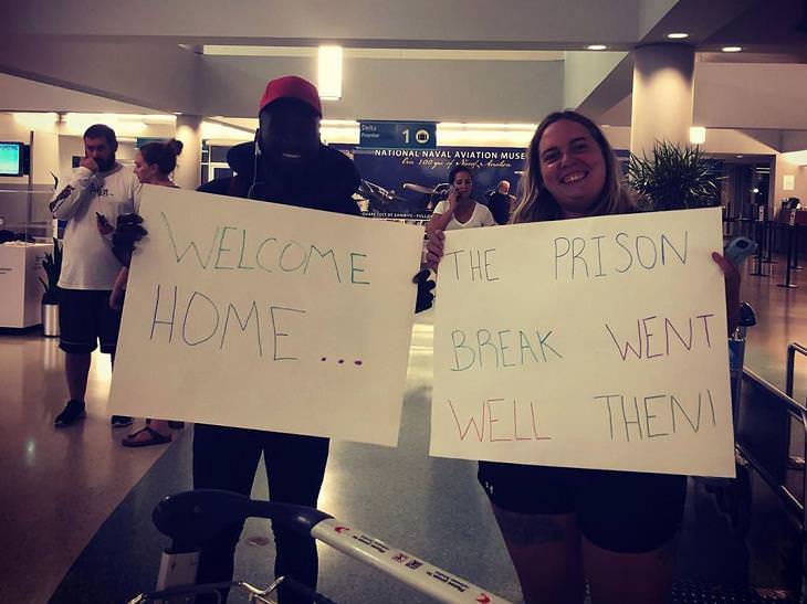 Airport Greeting Signs, sarcasm 