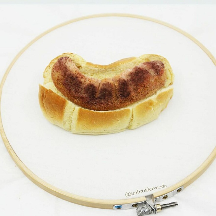 3D Food Embroidery, bread