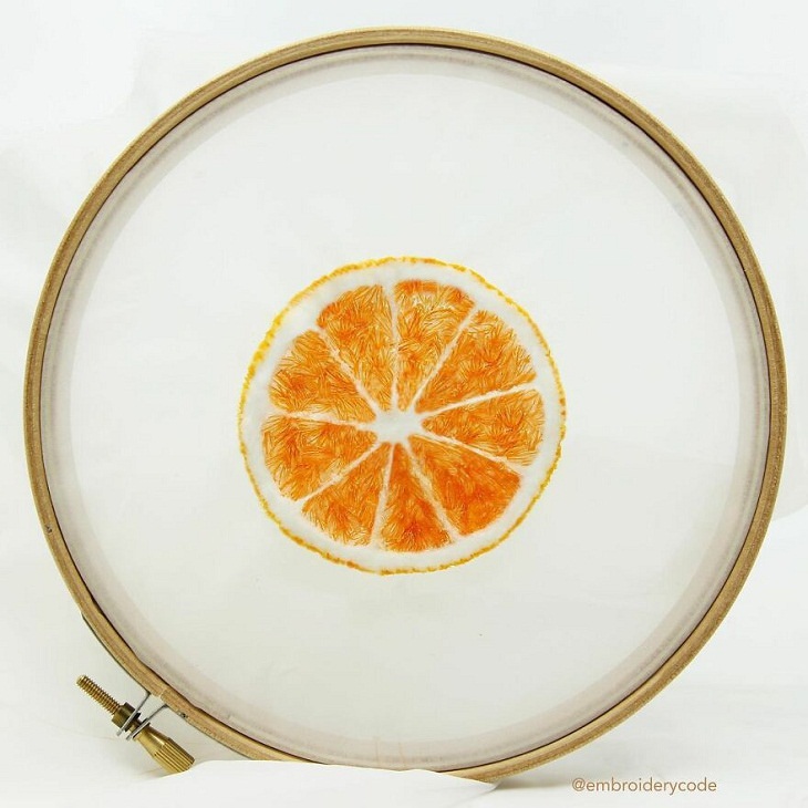 3D Food Embroidery, orange