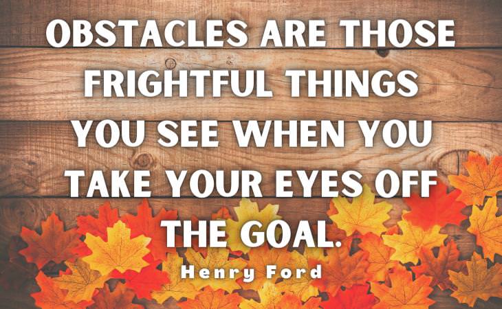 Inspirational Quote on Fall Background