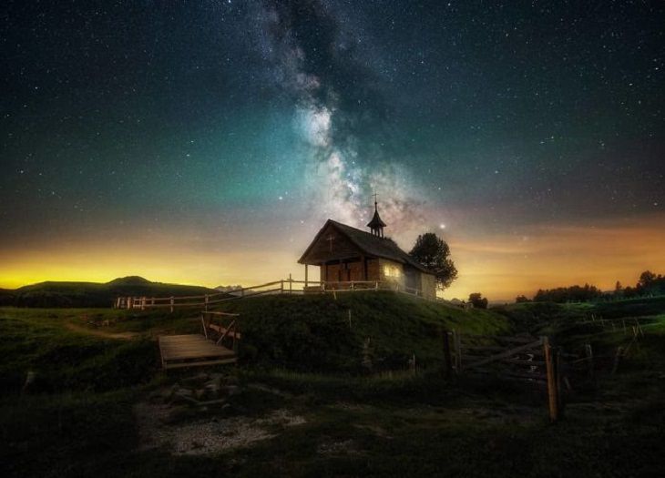 Night Sky, cottage