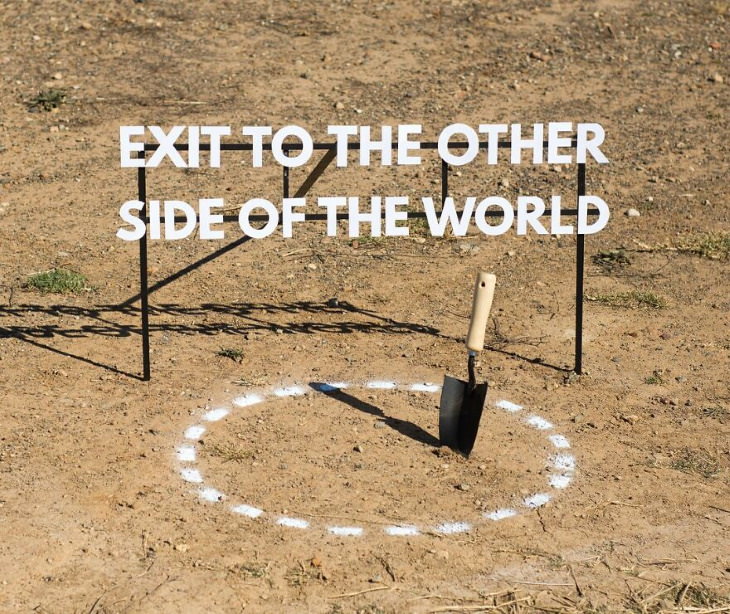 Miniature Signs by Michael Pederson exit to the other side of the world