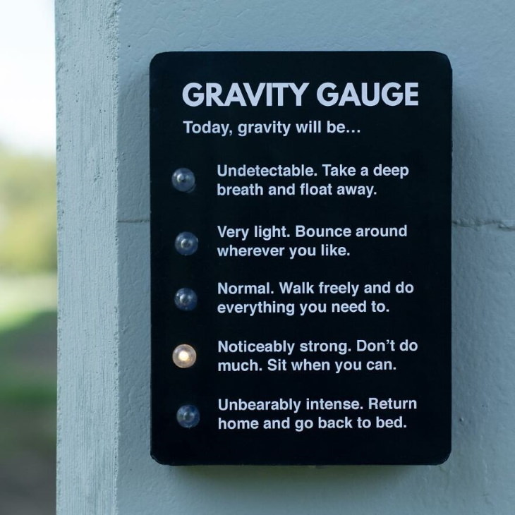 Miniature Signs by Michael Pederson gravity gauge