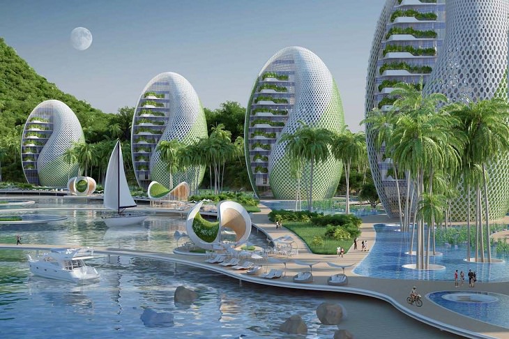 Futuristic Eco-Friendly Resort, towers
