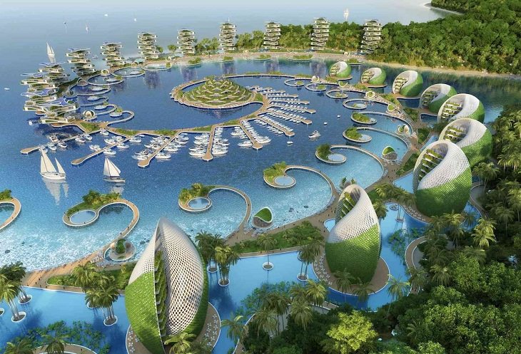 Futuristic Eco-Friendly Resort, lagoon