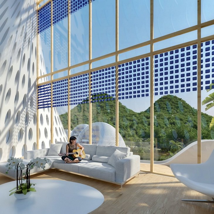 Futuristic Eco-Friendly Resort, relaxing