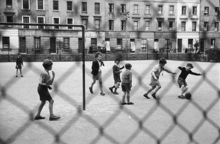 Vintage Pics of Children on London Streets, football 