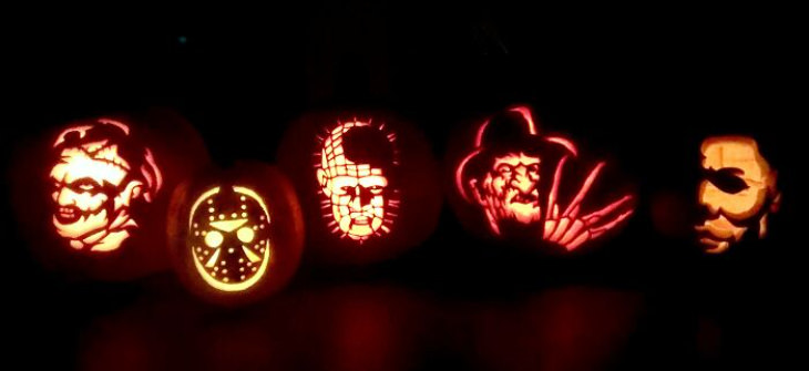horror movie villains carved pumpkin 