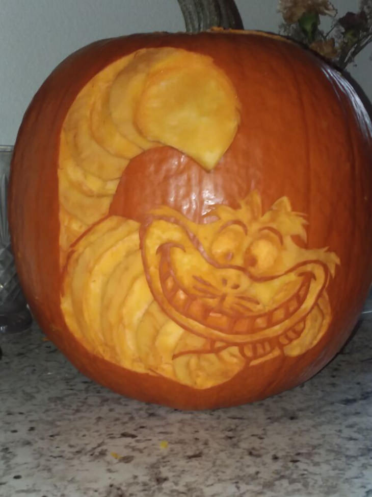 alice in wonderland carved pumpkin 