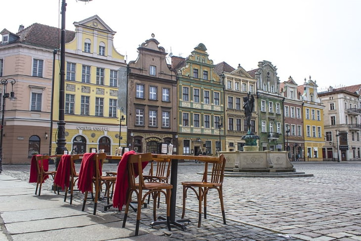 Renaissance Buildings Poznan old town square