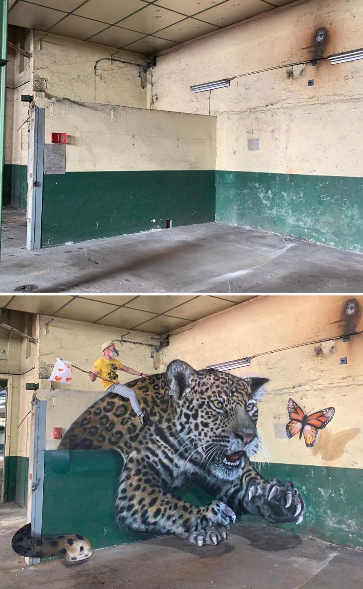 3D Graffiti Illusions, leopard