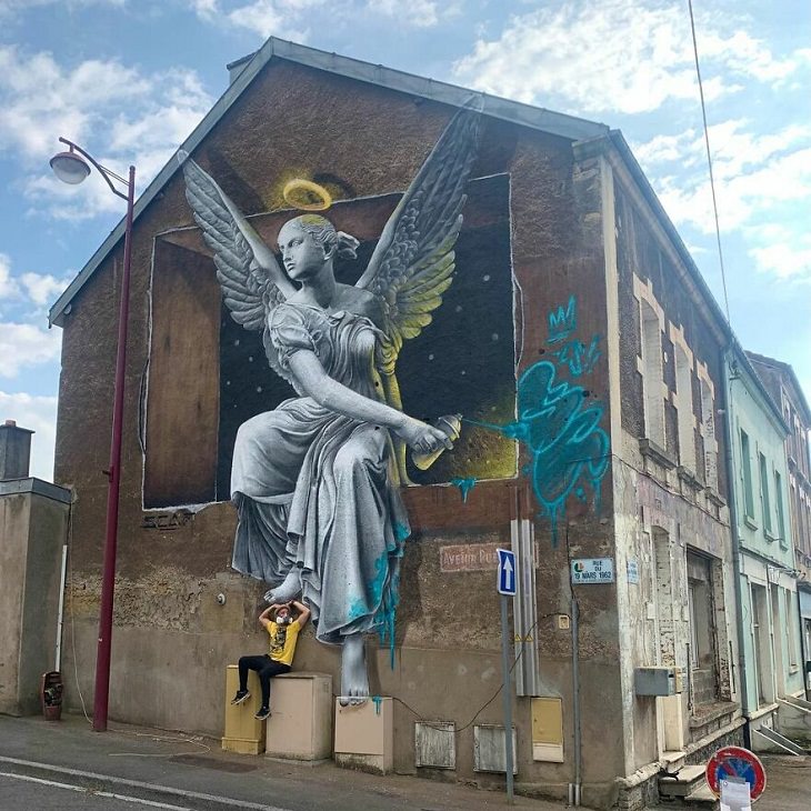 3D Graffiti Illusions, angel