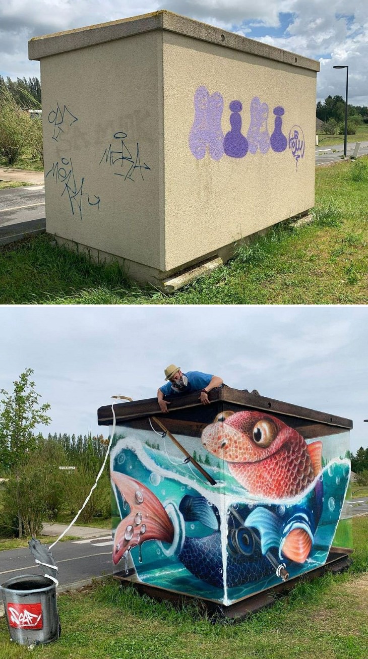 3D Graffiti Illusions, fish