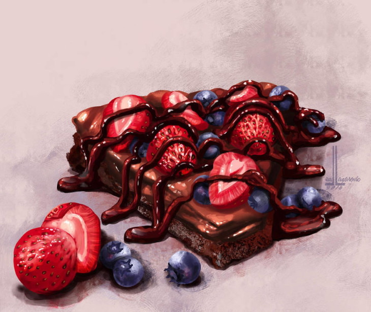 Lua Lazarovic Food Illustrations brownies