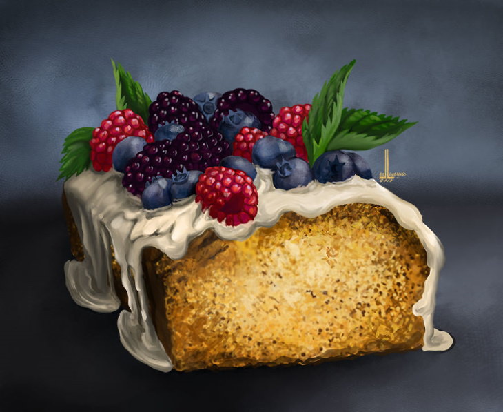 Lua Lazarovic Food Illustrations fruit cake