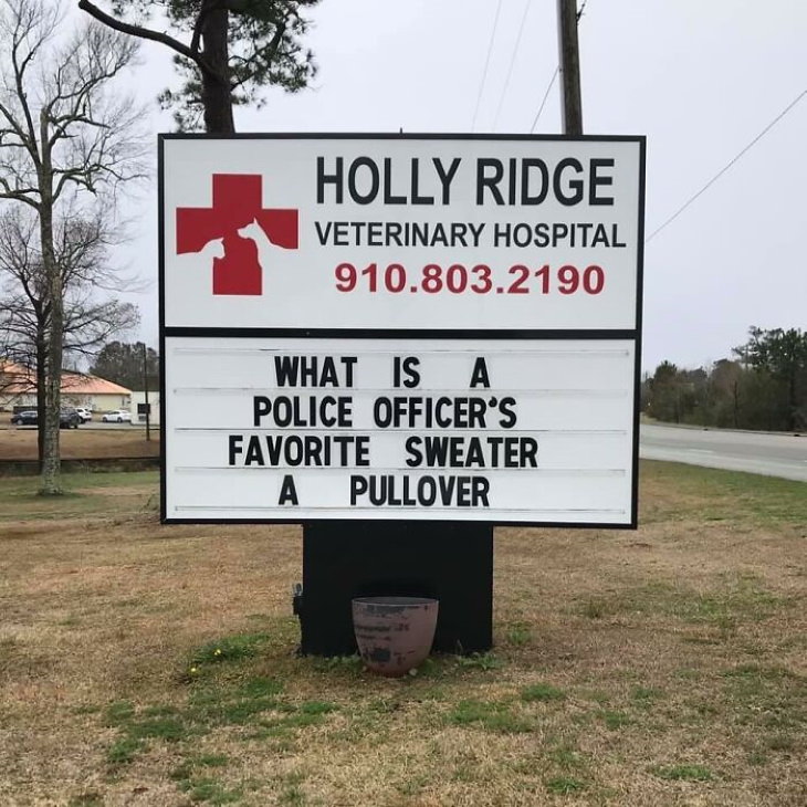 Holly Ridge Veterinary Hospital funny signs pullover