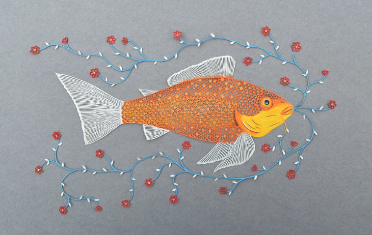 fish paper art by Pippa Dyrlaga