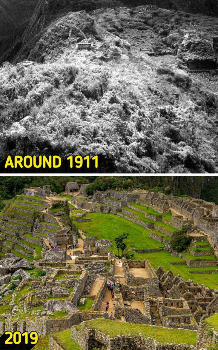 Then and Now Tourist Destinations Machu Picchu