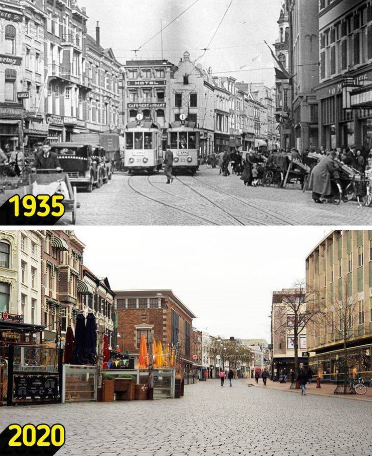 Then and Now Tourist Destinations Nijmegen, Netherlands