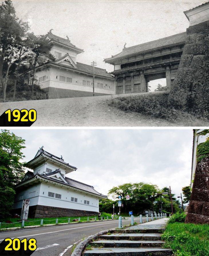 Then and Now Tourist Destinations Aoba Castle, Sendai, Japan