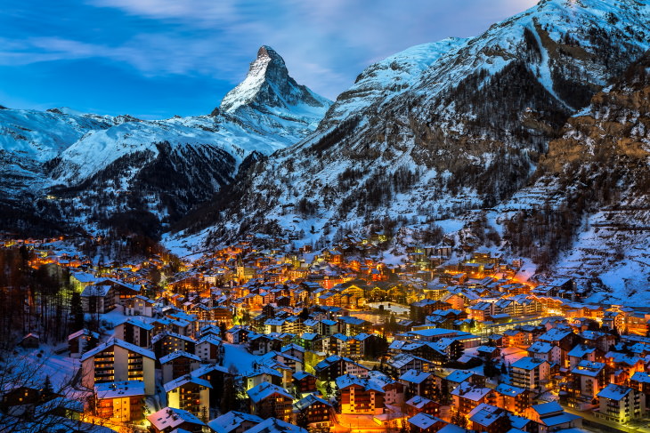 Cities That Are Best Visited in the Winter Zermatt, Switzerland