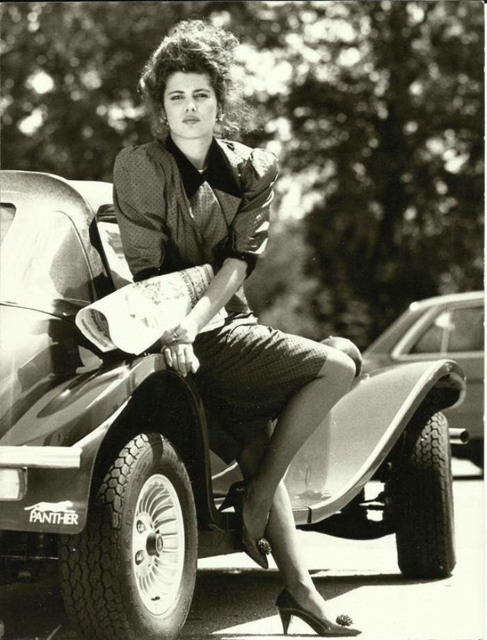 woman on a car