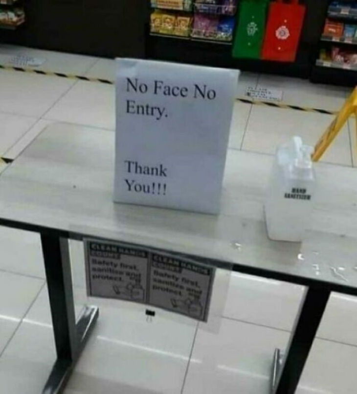 Funny Mistakes on Signs no face no entry