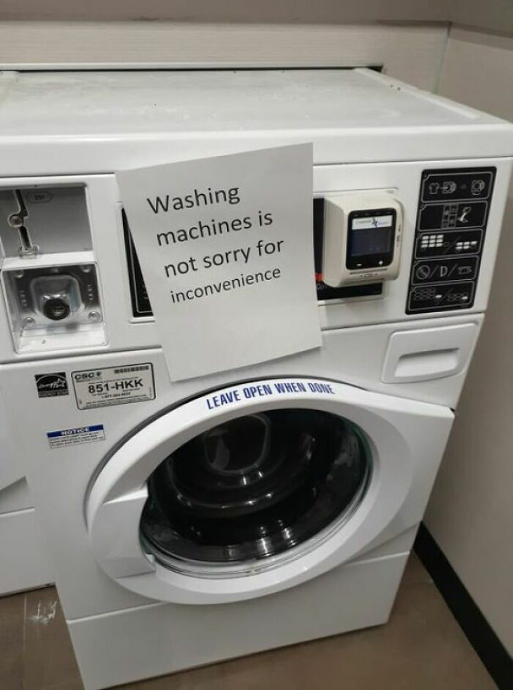 Funny Mistakes on Signs mean washing machine