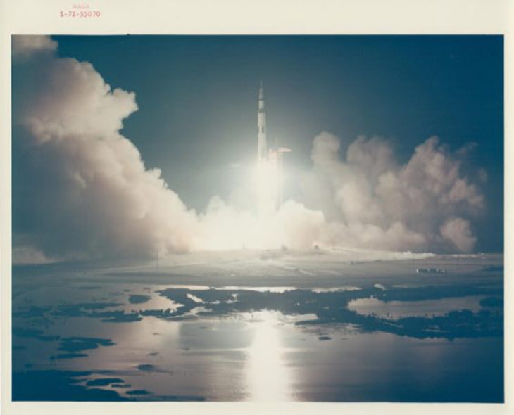 Vintage space photo Mission launching 
