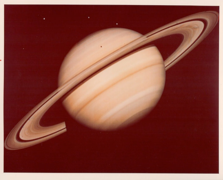 Vintage space photo planet saturn 