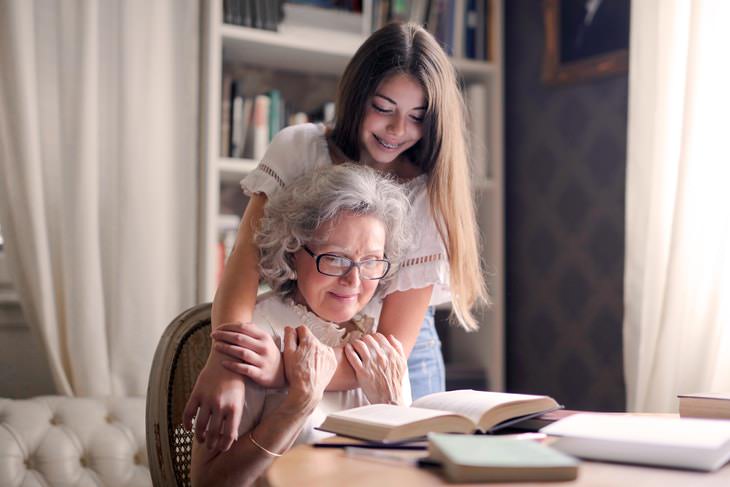 Longevity grandma and granddaughter