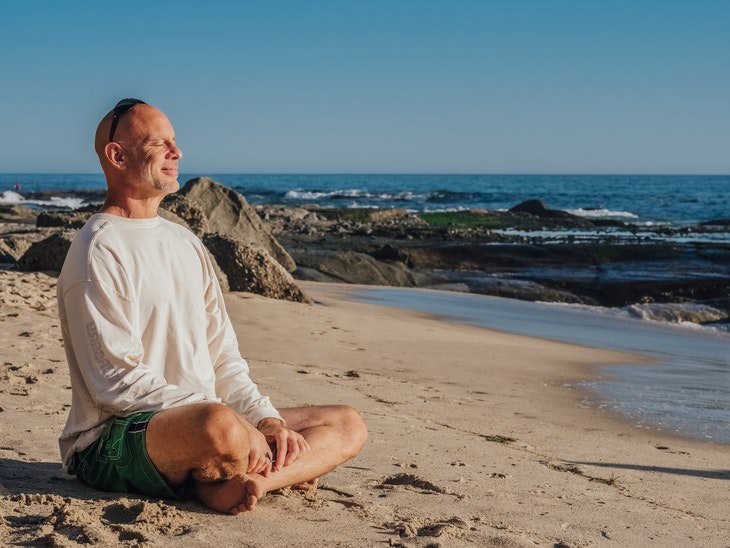 Longevity man at the beach