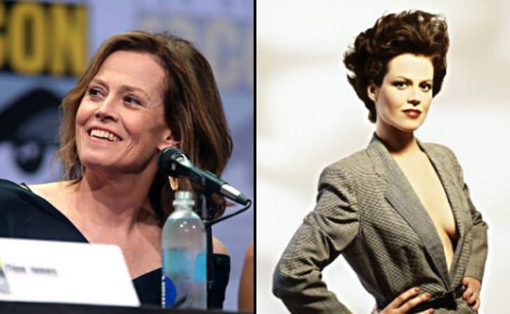 Sigourney Weaver now and then