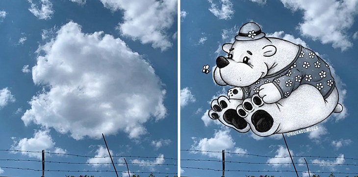 Figures in Clouds, bear