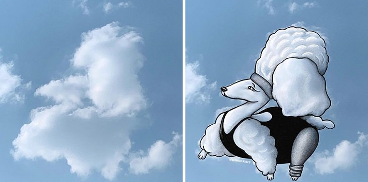 Figures in Clouds, poodle