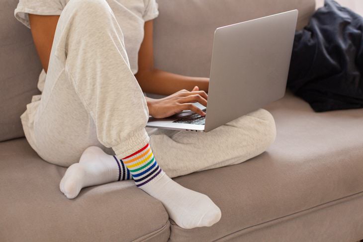 Foot Care Tips woman in colorful socks