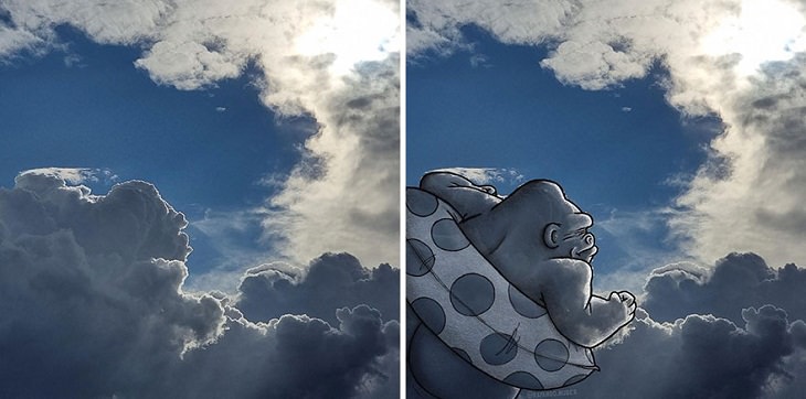 Figures in Clouds, gorilla 