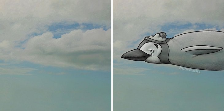 Figures in Clouds, penguin